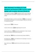 Flight Attendant Foundation KV Exam  Questions and Answers&vert;100&percnt; Correct&vert; Latest  Update with complete solutions &lpar;Grade A&plus;&rpar; 