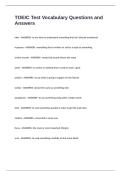 TOEIC Test Vocabulary Questions and Answers