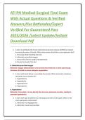 ATI PN Medical-Surgical Final Exam With Actual Questions & Verified Answers&comma;Plus Rationales&sol;Expert Verified For Guaranteed Pass 2025&sol;2026 &sol;Latest Update&sol;Instant Download Pdf