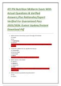 ATI PN Nutrition Midterm Exam With Actual Questions & Verified Answers&comma;Plus Rationales&sol;Expert Verified For Guaranteed Pass 2025&sol;2026 &sol;Latest Update&sol;Instant Download Pdf