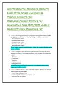 ATI PN Maternal Newborn Midterm Exam With Actual Questions & Verified Answers&comma;Plus Rationales&sol;Expert Verified For Guaranteed Pass 2025&sol;2026 &sol;Latest Update&sol;Instant Download Pdf