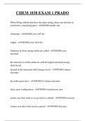 PRADO CHEM 1030 EXAM 2 - ELECTRONEGATIVITY AND POLYATOMIC IONS  QUESTIONS AND ANSWERS 2025  