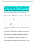 HEENT Assessment and Health Promotion in  Nursing Exam Questions and answers latest  update with complete solutions &lpar;Grade A&plus;&rpar; 