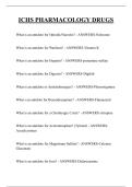 ICHS PHARMACOLOGY DRUGS QUESTIONS AND ANSWERS 2025