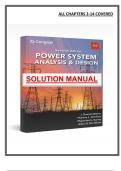 Solutions Manual &ndash; Power System Analysis and Design 7th Edition by Glover &lpar;2023&rpar; &vert; Electrical Engineering PDF