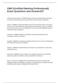 CMP &lpar;Certified Meeting Professional&rpar; Exam Questions and Answers