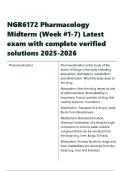 NGR6172 Pharmacology Midterm &lpar;Week -1-7&rpar; Latest exam with complete verified solutions 2025-2026&period;