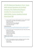 ATI PN Maternal Newborn Final Exam With Actual Questions & Verified Answers&comma;Plus Rationales&sol;Expert Verified For Guaranteed Pass 2025&sol;2026 &sol;Latest Update&sol;Instant Download Pdf