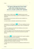 CIC Agency Management Exam Study  Guide 100&percnt; Verified Questions &  Answers &vert; Grade A &lpar;2026&sol;2027 Update&rpar;  