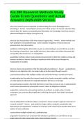 Kin 380 Research Methods Study Guide Exam Questions and Actual Answers 2025-2026 Version&period;