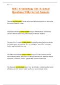 WJEC Criminology Unit 3&semi; Actual Questions With Correct Answers