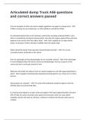 Articulated dump Truck A56 questions and correct answers passed