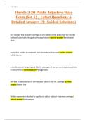 Florida 3-20 Public Adjusters State Exam &lpar;Set 1&rpar; &sol; Latest Questions & Detailed Answers &lpar;A&plus; Guided Solutions&rpar;