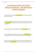 Cosmetology Florida State Board Clinical Exam Review &sol;Test Questions & Certified Solutions