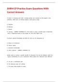 SHRM CP Practice Exam Questions With Correct Answers