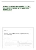 HOSPITALITY MANAGEMENT-EXAM 1 &lpar;2025&rpar; QUESTIONS WITH VERIFIED ANSWERS&excl;&excl;
