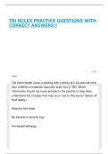 TBI NCLEX PRACTICE QUESTIONS WITH CORRECT ANSWERS&excl;&excl;