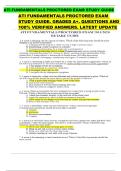 ATI FUNDAMENTALS PROCTORED EXAM STUDY GUIDE  ATI FUNDAMENTALS PROCTORED EXAM  STUDY GUIDE&period; GRADED A&plus;&period; QUESTIONS AND  100&percnt; VERIFIED ANSWERS&period; LATEST UPDATE
