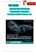 TEST BANK Katzung's Basic and Clinical Pharmacology&comma; 16th Edition  by Todd W&period; Vanderah&comma; Chapters 1 - 66
