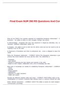 Final Exam NUR 350 RS Questions And Correct Answers