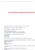 Nur 152 Exam 1 Questions And Correct Answers