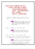 NR565 &sol; NR 565 Final Exam &lpar;Latest 2023&sol;2024 Update&rpar;&colon;Advanced Pharmacology Fundamentals