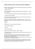 GAME DESIGN FINAL QUESTIONS AND ANSWERS