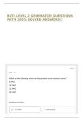 RVTI LEVEL 2 GENERATOR QUESTIONS WITH 100&percnt; SOLVED ANSWERS&excl;&excl;