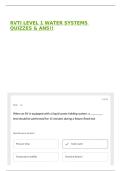 RVTI LEVEL 1 WATER SYSTEMS QUIZZES & ANS&excl;&excl;