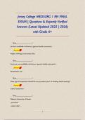Jersey College MEDSURG 1 RN FINAL EXAM &vert; Questions & Expertly Verified Answers &lpar;Latest Updated 2025 &vert; 2026&rpar; with Grade A&plus;      