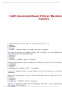 Health Assessment Exam 2 Review Questions With Correct Answers