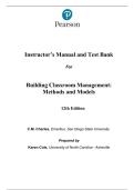 INSTRUCTOR&rsquo;S MANUAL & TEST BANK &lpar;COMBINED&rpar; &mdash; Building Classroom Management&colon; Methods and Models&comma; 12th Edition &mdash; C&period; M&period; Charles & Karen M&period; Cole &mdash; ISBN 9780134448442