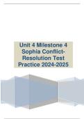 Unit 4 Milestone 4 Sophia Conflict Resolution Test Practice 2024-2025
