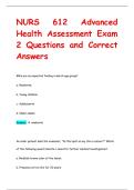 NURS 612 Advanced Health Assessment &ndash; Exam 2 Questions and Correct Answers