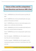 Classes of fires and fire extinguishers Exam Questions and Answers 100&percnt; Pass