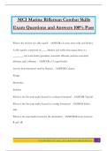 MCI Marine Rifleman Combat Skills Exam Questions and Answers 100&percnt; Pass