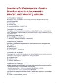 Salesforce Certified Associate - Practice Questions with correct Answers &lpar;A&plus; GRADED 100&percnt; VERIFIED&rpar; 2025&sol;2026