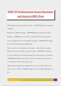 DMV FF Endorsement Exam Questions and Answers 100&percnt; Pass