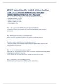 NBHWC- National Board for Health & Wellness Coaching EXAM LATEST UPDATED VERSION QUESTIONS AND VERIFIED CORRECT ANSWERS JUST RELEASED