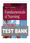 TEST BANK FOR Fundamentals of Nursing 12th Edition by Patricia A&period; Potter&comma; Anne G&period; Perry&comma; Stockert&comma; Hall&comma; Ostendorf ISBN&colon; 9780443124068 COMPLETE GUIDE ALL CHAPTERS COVERED WITH RATIONALES 100&percnt; VERIFIED A&plus; GRADE ASSURED&excl;&excl;&excl;&excl;&excl;NEW LATEST UPDATE&excl;&excl;&excl;&excl;&excl;