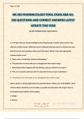 NR 293 PHARMACOLOGY FINAL EXAM A&B ALL 550 QUESTIONS AND CORRECT ANSWERS LATEST UPDATE THIS YEAR