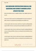 UHC MEDICARE CERTIFICATION EXAM ALL 300 QUESTIONS AND CORRECT ANSWERS LATEST UPDATE THIS YEAR