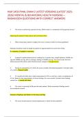 NUR 2459 FINAL EXAM 2 LATEST VERSIONS (LATEST 2025-2026) MENTAL & BEHAVIORAL HEALTH NURSING – RASMUSSEN QUESTIONS WITH CORRECT ANSWERS 