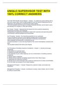 UNIQLO SUPERVISOR TEST WITH 100&percnt; CORRECT ANSWERS 