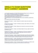 UNIQLO F2 EXAM QUESTIONS WITH CORRECT ANSWERS 