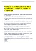 UNIQLO TEST QUESTIONS WITH REVIEWED CORRECT DETAILED ANSWERS 