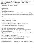 CRIS TEST EXAM QUESTIONS AND ANSWERS &lpar;VERIFIED AND WELL DETAILED ANSWERS&rpar; LATEST UPDATE 2024&sol;2025