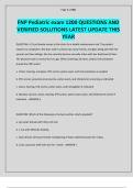 FNP Pediatric exam 1200 QUESTIONS AND VERIFIED SOLUTIONS LATEST UPDATE THIS YEAR