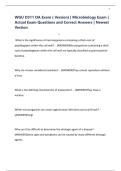 WGU D311 OA Exam &lpar; Version&rpar; &vert; Microbiology Exam &vert; Actual Exam Questions and Correct Answers &vert; Newest Version