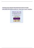  TEST BANK FOR  PATHOPHYSIOLOGY THE BIOLOGIC BASIS FOR DISEASE IN ADULTS AND CHILDREN 8th Edition Kathryn L. McCance, Sue E. Huether|NEWEST EDITION 2026 |ISBN: 9780323413206 A+